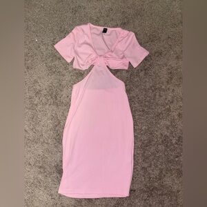 SHEIN Pink Cut-Out Mini Dress